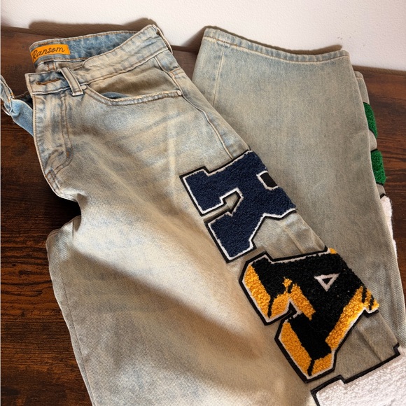 Ransom Multi-Color Lettered Light Blue Jeans - Picture 5 of 8